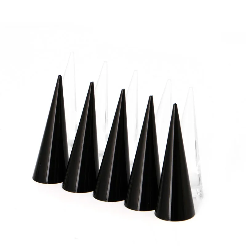 

1pc Acrylic Finger Cone Ring Stand Jewelry Display Holder Show Case Organizer Y4QB