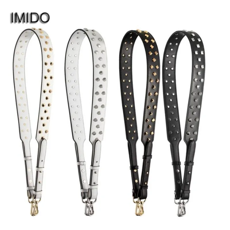 IMIDO Luxury Rivet Women replacement straps Genuine leather shoulder belt bag handbag accessories parts for bags ornament STP055 IMIDO Luxury Rivet Women replacement straps Genuine leather shoulder belt bag handbag accessories parts for bags ornament STP055