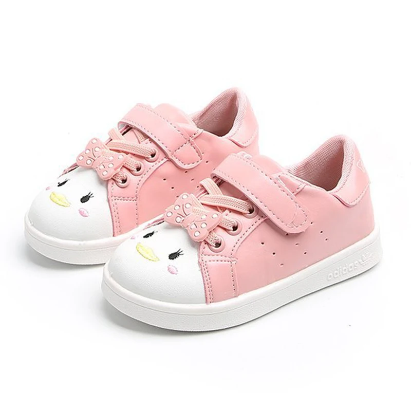 

COZULMA New Kids Shoes for Girls Soft Leather Bottom Cute Bow Sneakers Baby Girls Sport Shoes White Sneakers Children Shoes