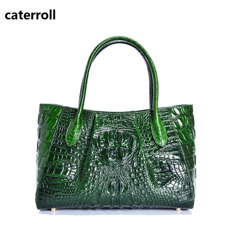 

women handbag genuine leather tote bags alligator pattern luxury handbags women bags designer ladies real leather shoulder bag