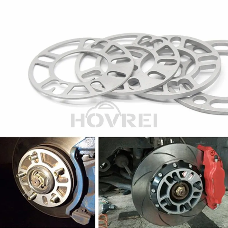 

4pcs Universal Aluminum Alloy 4 and 5 Lug 3mm Wheel Spacer Gasket Wheel Spacer Shims Plate for Car Auto Car-Styling