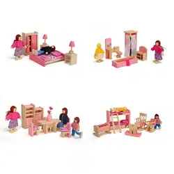 Дети Новые детские моделирование Спальня Гостиная Ванная комната Кухня моделирование Семья игрушки набор