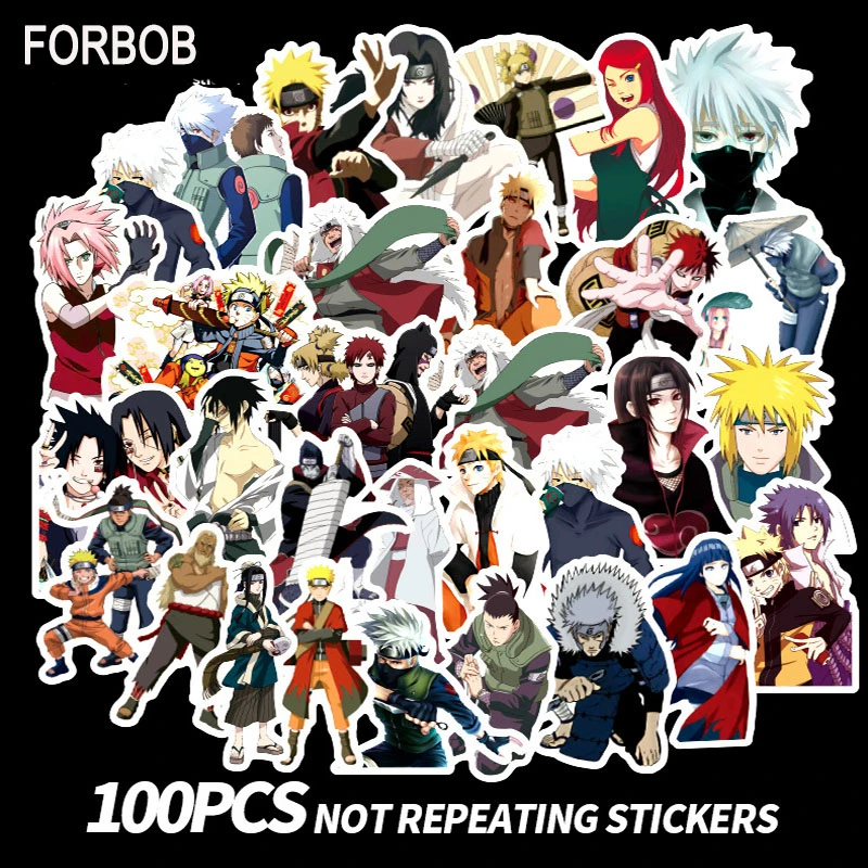 100 個ナルトフィギュア白書鞍馬イタチ日向 Lote ステッカーとデカール爆弾パックラップトップのためのモト荷物車の水ボトルステッカー Stickers Aliexpress
