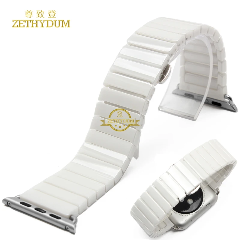 Smart bracelet 100 Ceramic watchband for apple watch 38mm 42mm wristwatches strap with linker watch accessories