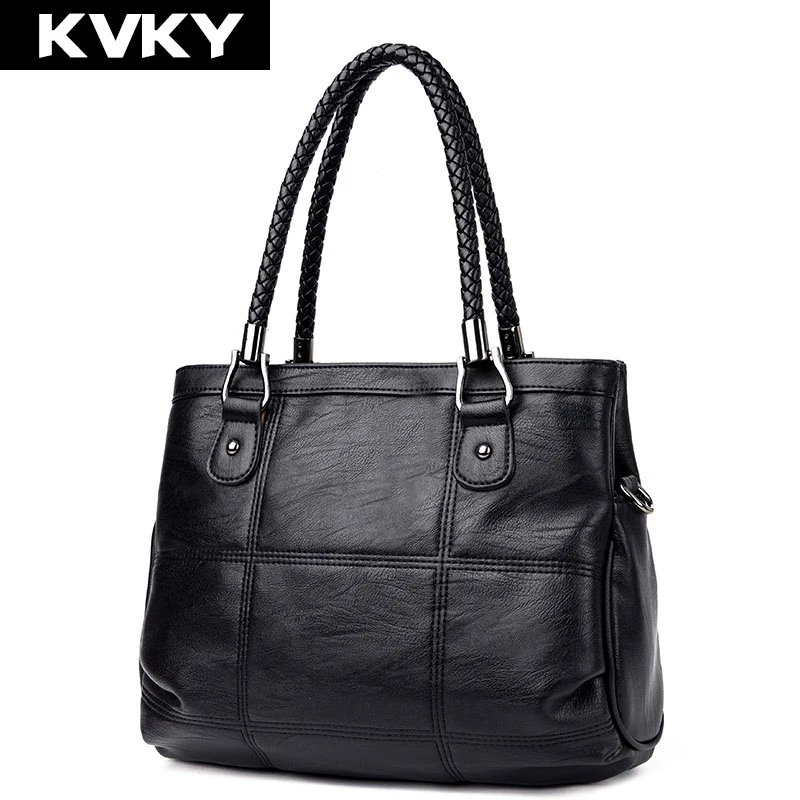 

KVKY Brand Fashion Women Handbags PU Leather Woman Large Shoulder Bags Female Messenger Bag Casual Tote Bag Bolsa Feminina