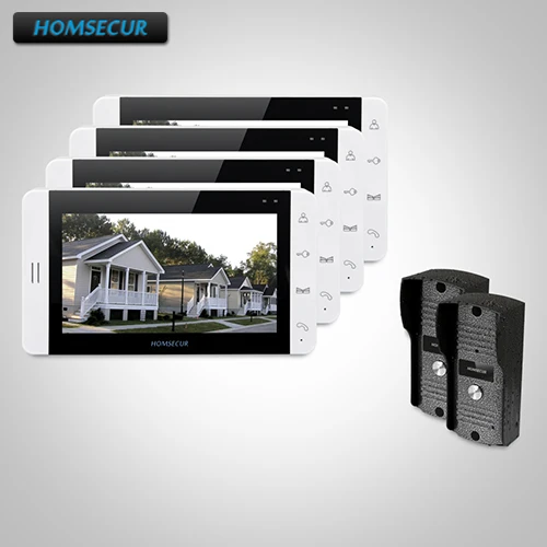 

HOMSECUR 7" Wired Video&Audio Home Intercom+Metal Case Camera for Apartment 2C4M:TC031 Camera + TM703-W Monitor (White)