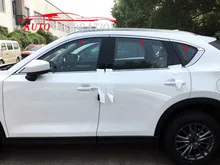 Car styling Exterior Accessories Window Steel Visor Vent Sun Rain Guard Trim Cover 6pcs For Mazda CX-5 CX5 2nd Gen 2017 2018