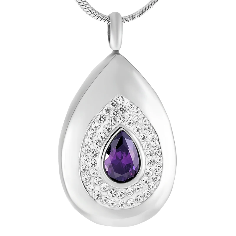 

LKJ9392 The Purple Eye 20 x 29mm Stainless Steel Cremation Jewelry for Ashes Keepsake Loss of Love Funeral Urn Casket Locket