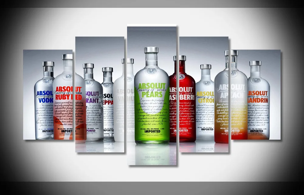 

4914 Vodka bottles alcohol absolut drinks liquor Poster Framed Gallery wrap art print home wall decor wall picture