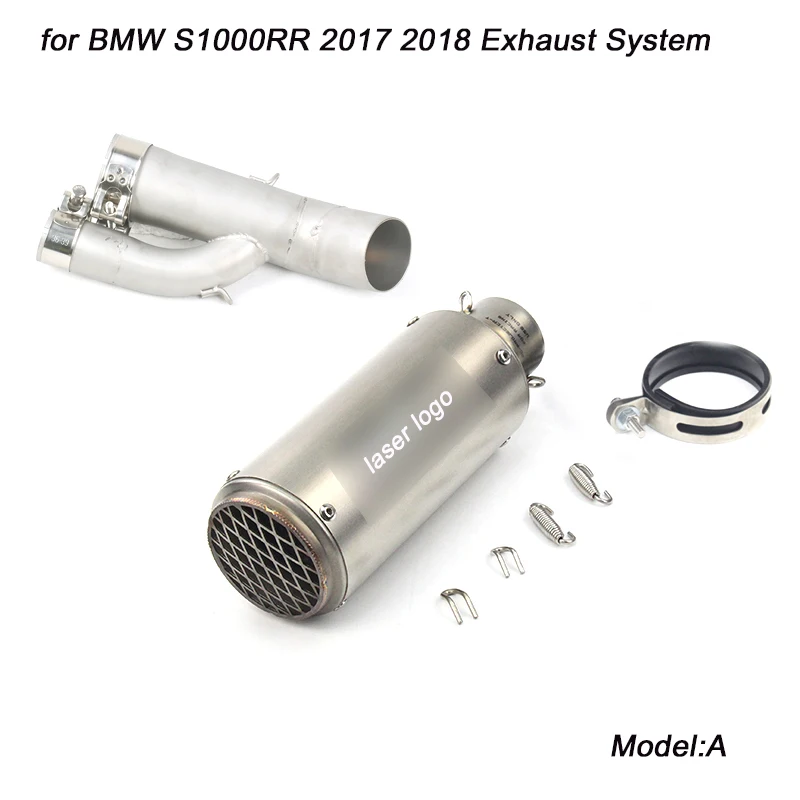 

S1000RR 2017 2018 Motorcycle Middle Pipe Link 51mm Exhaust Pipe System Silp on for BMW S1000RR 2017 2018