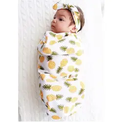 Детское одеяло Спальные мешки для новорожденных для маленьких мальчиков с принтом для девочек для пеленания пеленание + Головные уборы 2