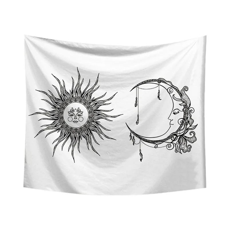 Sun Moon Tapestry Psychedelic Celestial Tarrot Hippie Hippy Polyster Tapestry Wall Hanging Throw Bedspread Beach Towel H05 (12)