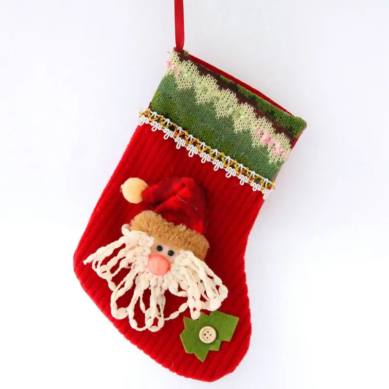 LINMAN/1 шт.; рождественские чулки; украшения в виде новогодней елки; подарочные носки; Рождественский орнамент для дома - Цвет: red