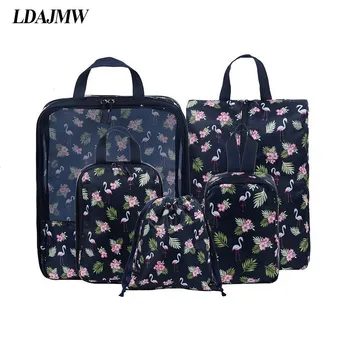 

LDAJMW 5PCS/Set Travel Cases Clothes Tidy Storage Bag Luggage Suitcase waterproof Pouch Home Closet Divider Container Organiser