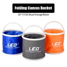 Folding Canvas Folding Bucket 6L Fishing Tool 20cm x 19cm Black Blue Orange Super Light Bucket Scalable Portable Fishing Gear folding thickened fishing bucket fish protection outer bucket multi function fishing barrel fishing gear
