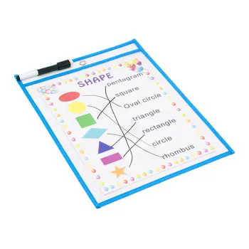 

Dry Erase Pockets Reusable Oversized Size 10 X 13 inches Perfect Teacher Supplies for Classroom Organization and Decorations