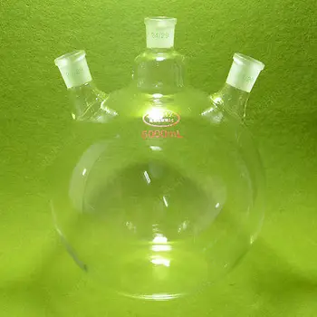 

Plat Bottom Flask,5000ml(5L) ,3 Neck,24/29 Joint,very Heavy Wall,lab Flask