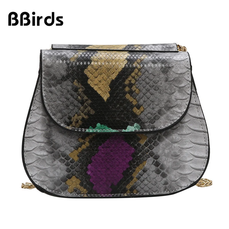 

BBirds 2019 New Fashion Serpentine Women's Bag Crossbody Snake Pattern Print Handbags Flap Shoulder Bags Ladies Leather Bag
