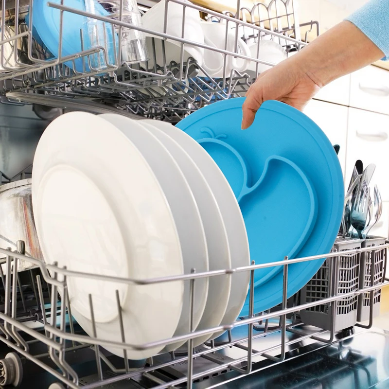 Qshare Table Mat Baby Duck Dishes Silicone Plate Suction Tray Antislip Mini Mat Children Kids Meal Fruits Tray Todder Placemat