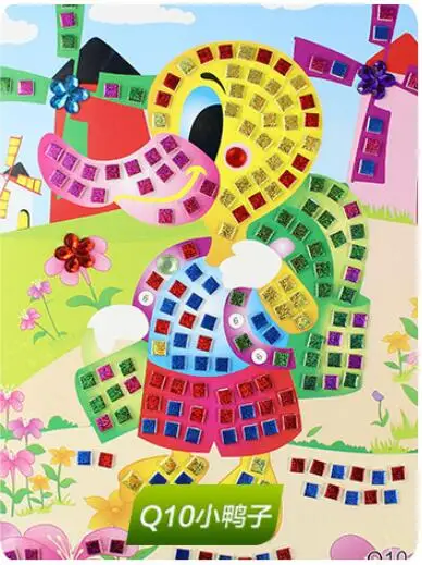 3D головоломка ручной работы для детей DIY Мозаика из пены стикер s Art EVA мультфильм Кристалл 3D стикер творческие развивающие игрушки для детей - Цвет: Серебристый