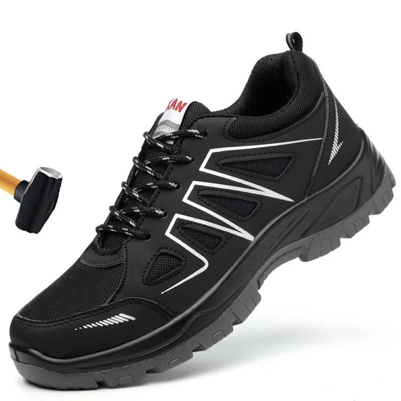 

Men Steel Toe Work Safety Shoes Lightweight Breathable Anti-smashing Anti-puncture Non-slip Reflective men protective footwear