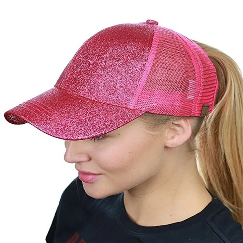 Nuevo niñas Ponytail gorras de béisbol mujeres verano malla transpirable sombrero Snapback Sunhat lentejuelas brillan sombrero gorras de beisbol Nuevo niñas Ponytail gorras de béisbol mujeres verano malla transpirable sombrero Snapback Sunhat lentejuelas brillan sombrero gorras de beisbol