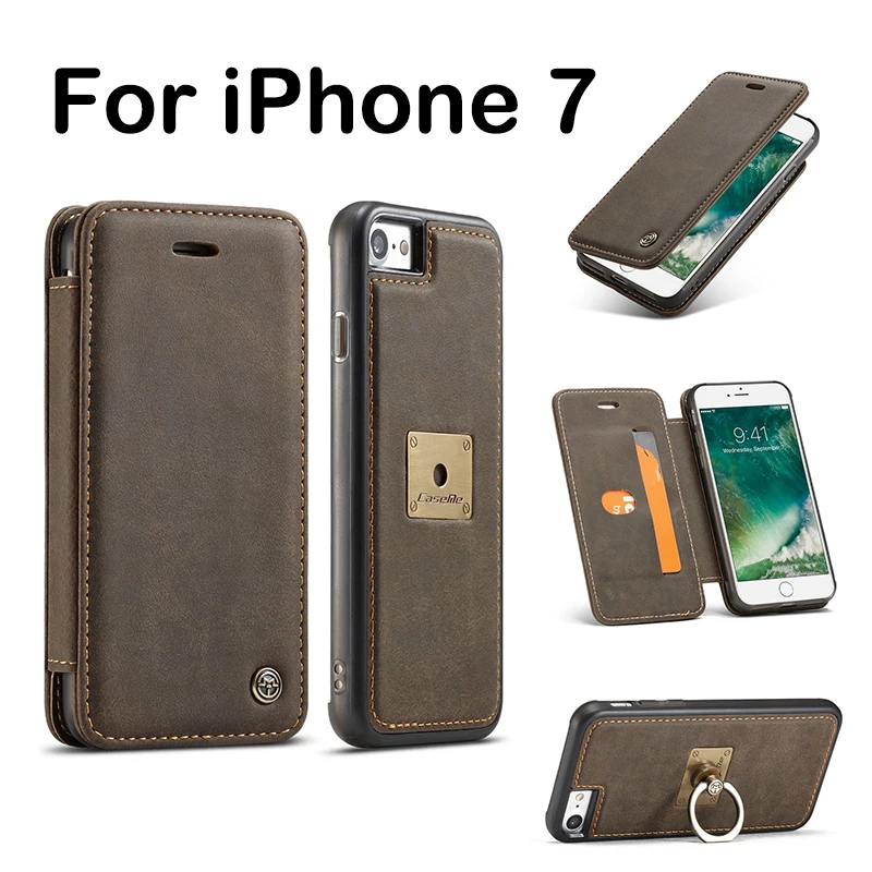 Detachable Back Cover With Ring And Strap For iPhone 7 Case