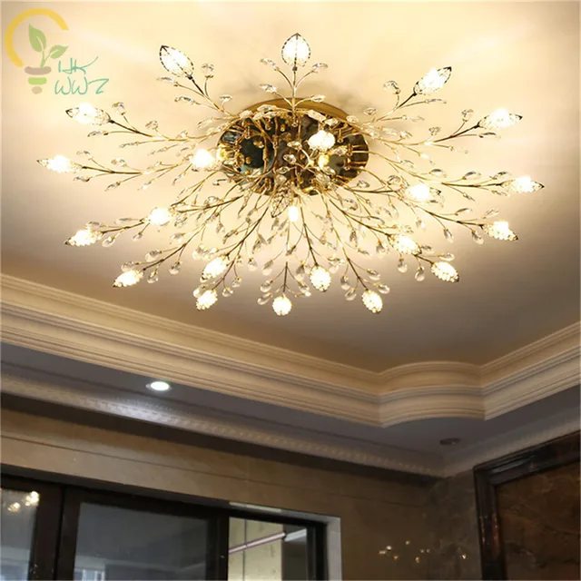 Modern Fashion Art Deco Leaves Led Ceiling Lamp Restaurant Bedroom