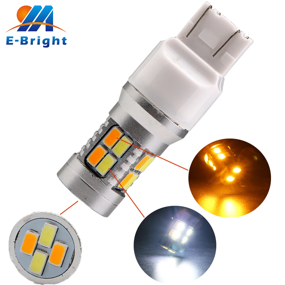 4 шт./лот 7443 3157 1157 BAY15D 5730 20 SMD LED двухцветные янтарные/белые горки DRL Парковка