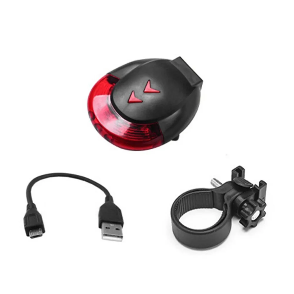 

USB Charging Laser Pattern Night Riding Cycling Bike Bicycle LED Signal Light Safety Warning Light Flashlight Rear Tail Light