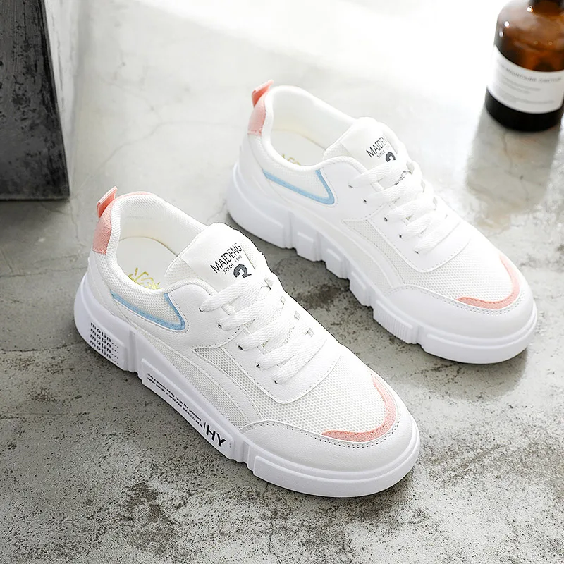 

Suquan hot shoes women trainer 2019 feminine sneakers fashion lady summer PU Leather flat platform light mesh breathable sport