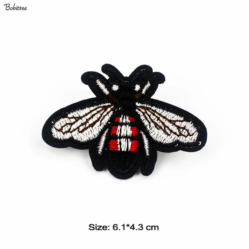 Insect Embroidery Bee Beetle Iron on Patches For Clothing Sewing Badges Appliques Stickers for Jacket Bags Accessories - Color: 1 pcs