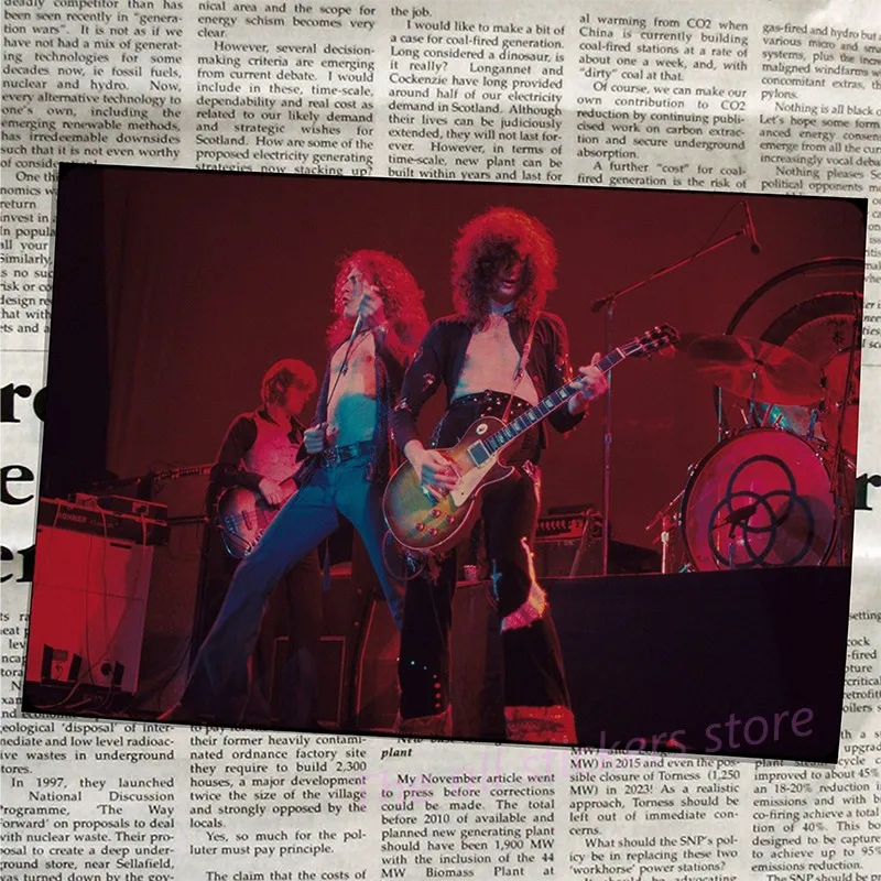 Led Zeppelin рок-музыка постеры для украшения дома винтажные стильные настенные наклейки Abooly бренд/6027 - Цвет: 4