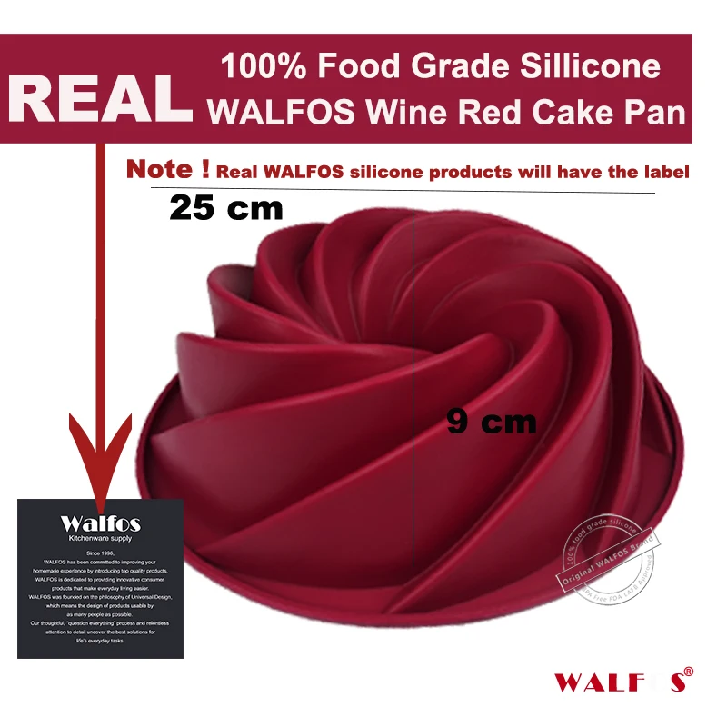 WALFOS пищевая 25*9 см большая круглая форма силиконовая для сливочного торта Форма