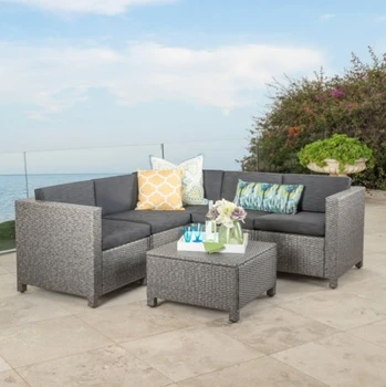 

Hot sale quality garden furniture rattan sofa grey corner sofa set