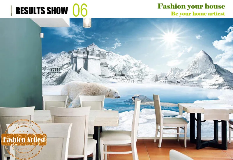 Custom Cold Winter World Of Ice And Snow Wallpaper Mural Polar Bear Arctic Ocean North Pole Tv Sofa Bedroom Living Room Cafe Bar Wallpaper Winter Sofa Tv Roomtv Living Rooms Aliexpress