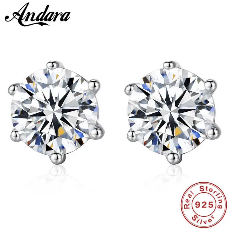 Твердые серебряные S925 стерлинговые серебряный крючок для уха шпильки AAA циркон шесть крапанов чистого серебра уха украшения для женщин ювелирные изделия