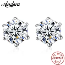 Твердые серебряные S925 стерлинговые серебряный крючок для уха шпильки AAA циркон шесть крапанов чистого серебра уха украшения для женщин ювелирные изделия