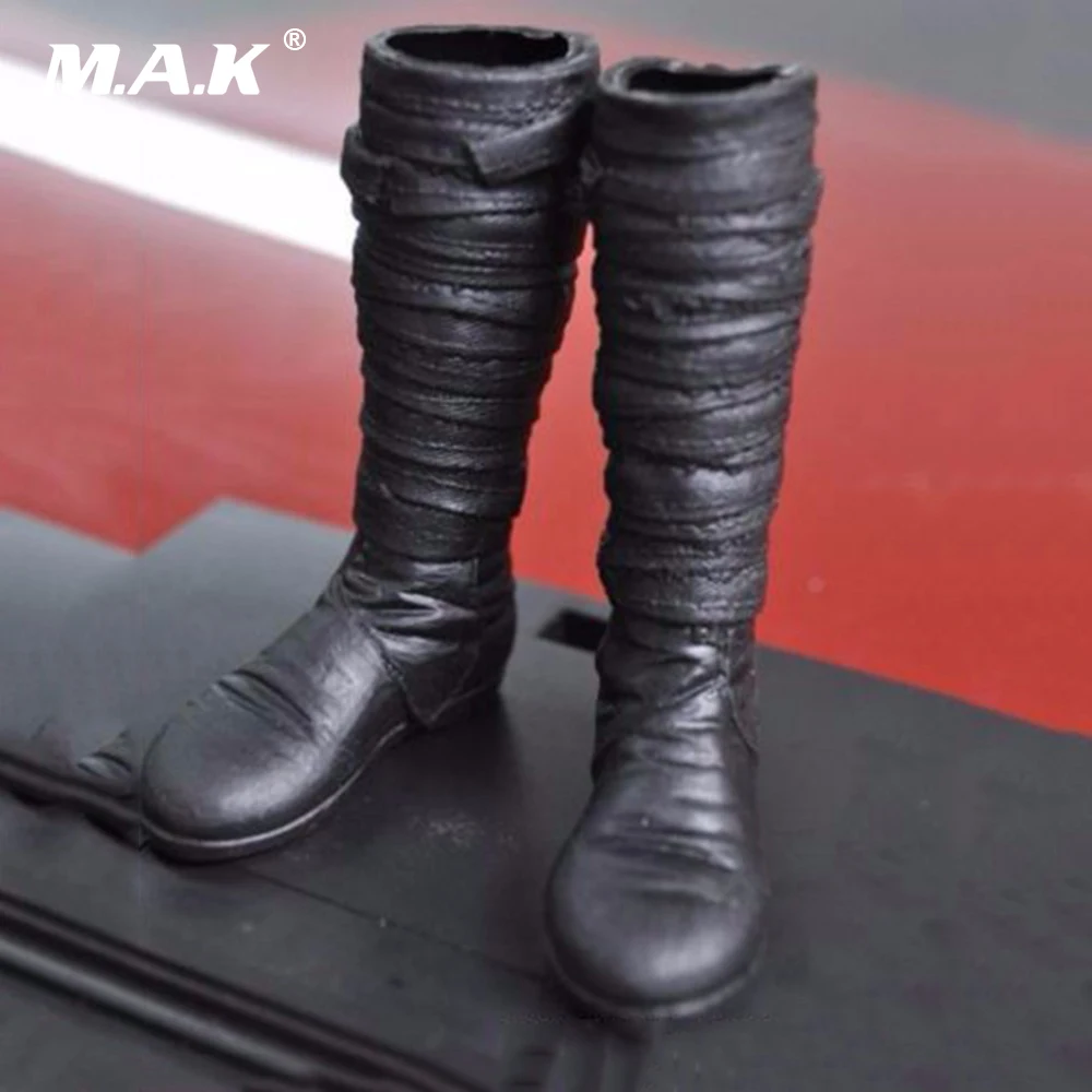 1/6 Scale Male Black Long Boots Shoes Model Toys For 12" Action Figure