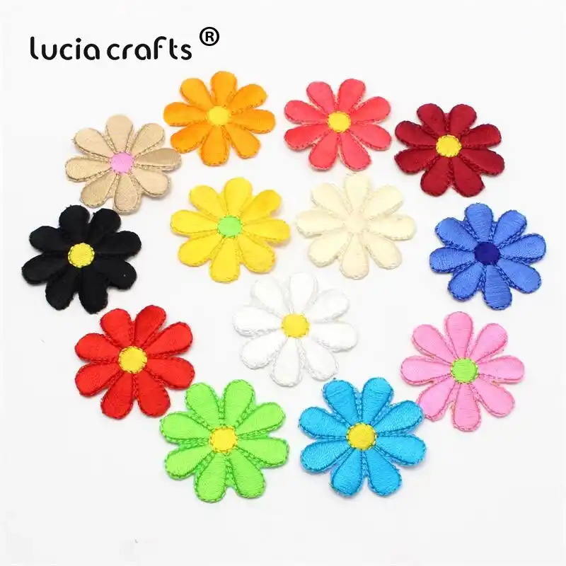 ID 6570 Multi Color Lace Flowers Band Patch Craft Embroidered Iron On Applique