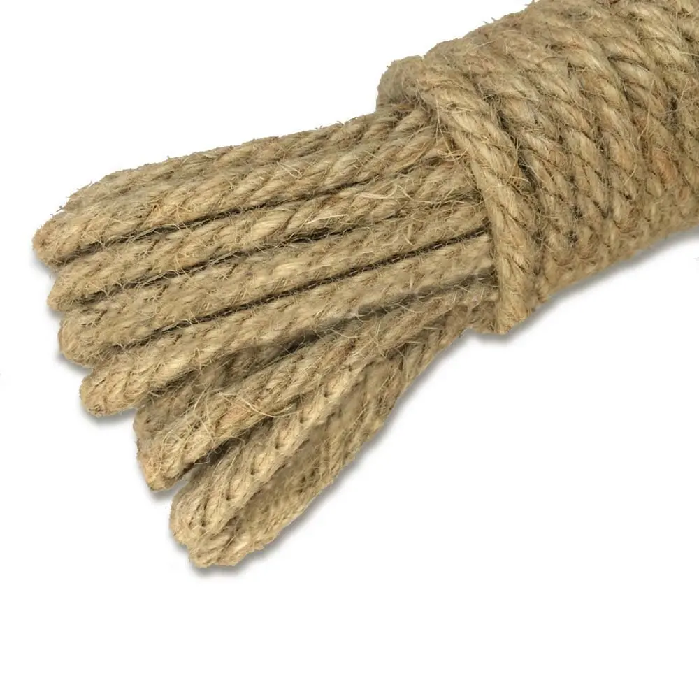 Натуральный сильный джутовая веревка 65 футов 4 мм 3 слоя пеньковая веревка шнур для искусство ремесла Сделай Сам для упаковки подарков