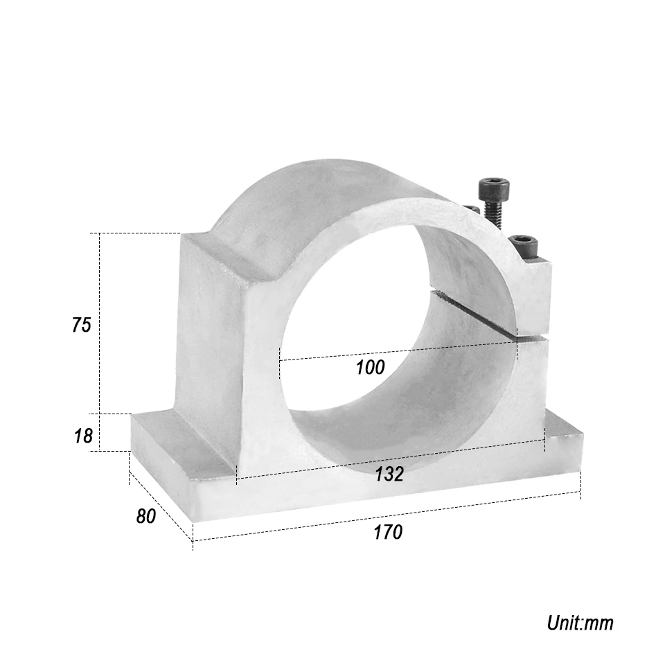 100 мм шпиндель зажим Монтажный кронштейн держатель с винтами для ЧПУ фрезерный станок гравер