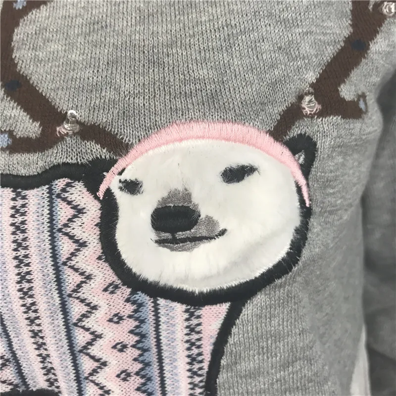 Funny Light Up Ugly Christmas Sweater for Women Kawaii Fuzzy Fluffy Poly Bear Patterned Xmas Pullover Jumper Oversized S-4XL 9