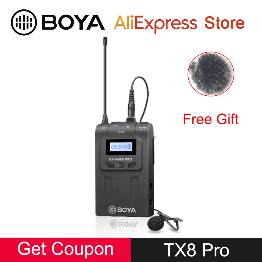 BOYA TX8 Pro беспроводные ПЕТЛИЧНЫЕ микрофон передатчик цифровой бодипак УВЧ OLED
