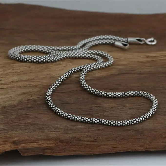 Dia 3mm Silver 925 long Rope Chain Necklace For Jewelry Making 100