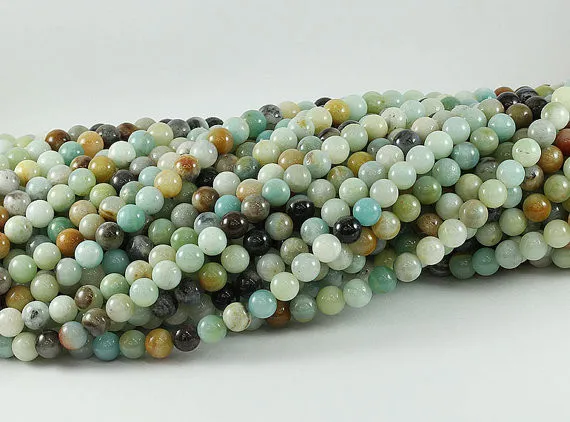 Amazonite AA+ 4, 6, 8,10 mm. Smooth Round Beads, Natural Stone Bead, Beads for Handmade Jewelrys