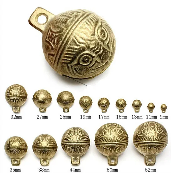 18MM Tibetan tiger bell 10pc. Tibetan brass bell for amulets, home