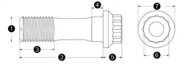 Connecting rods bolts specification