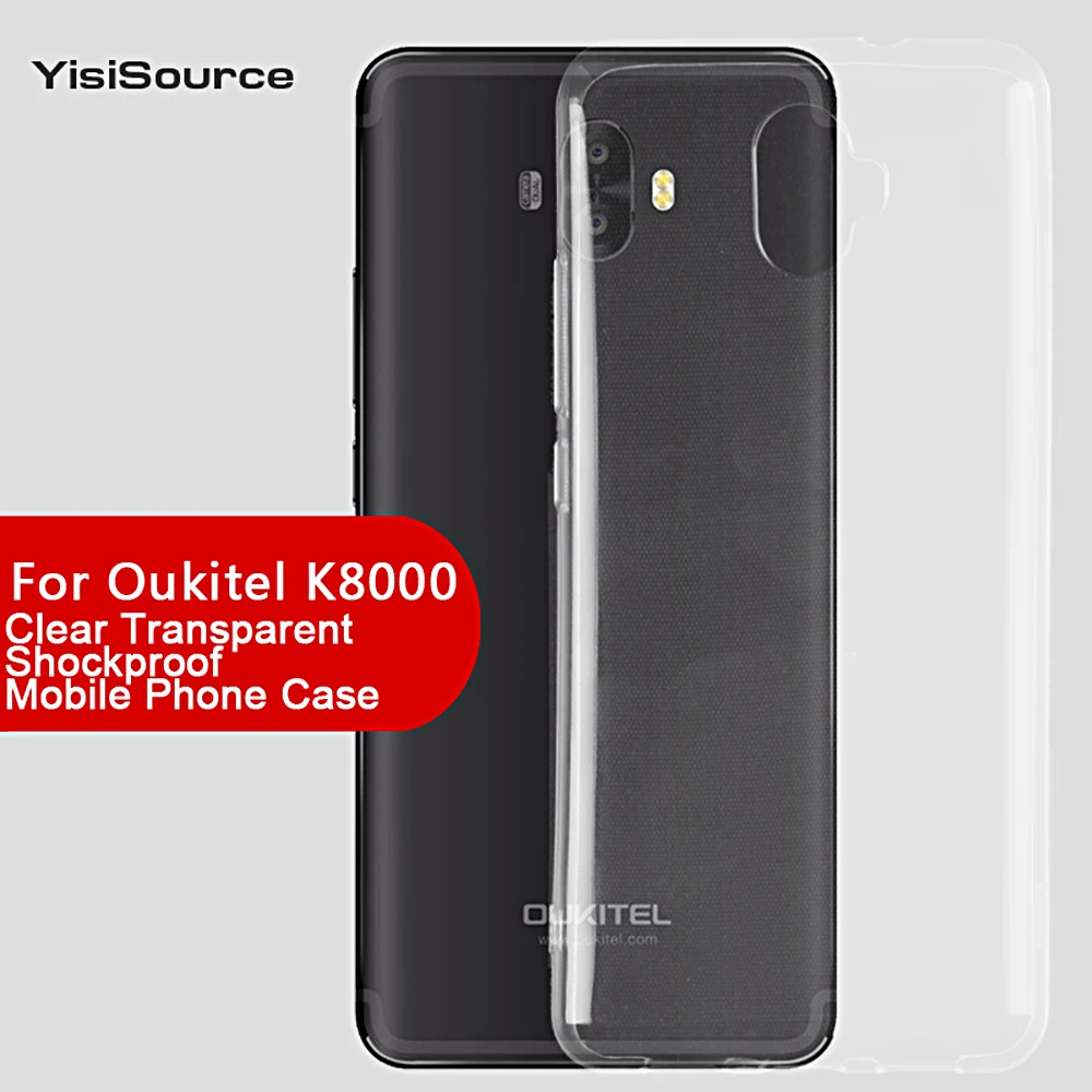 

Yisisource for Oukitel K8000 Case Clear Transparent TPU Silicone Case Protective Back Cover for Oukitel K8000 Coque Shell 5.5"