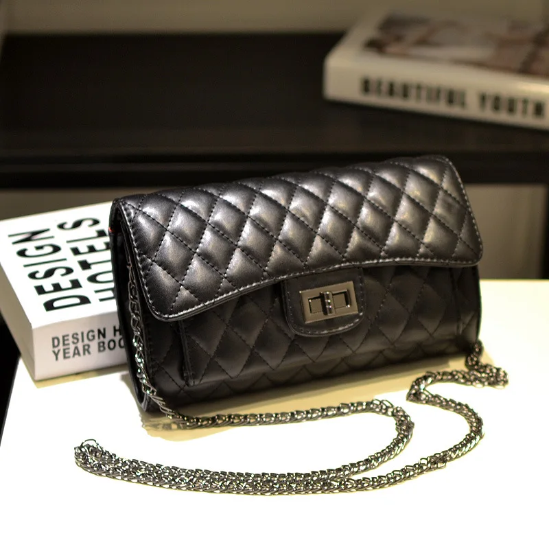 Fashion Women Handbags Luxury Designer Plaid PU Leather